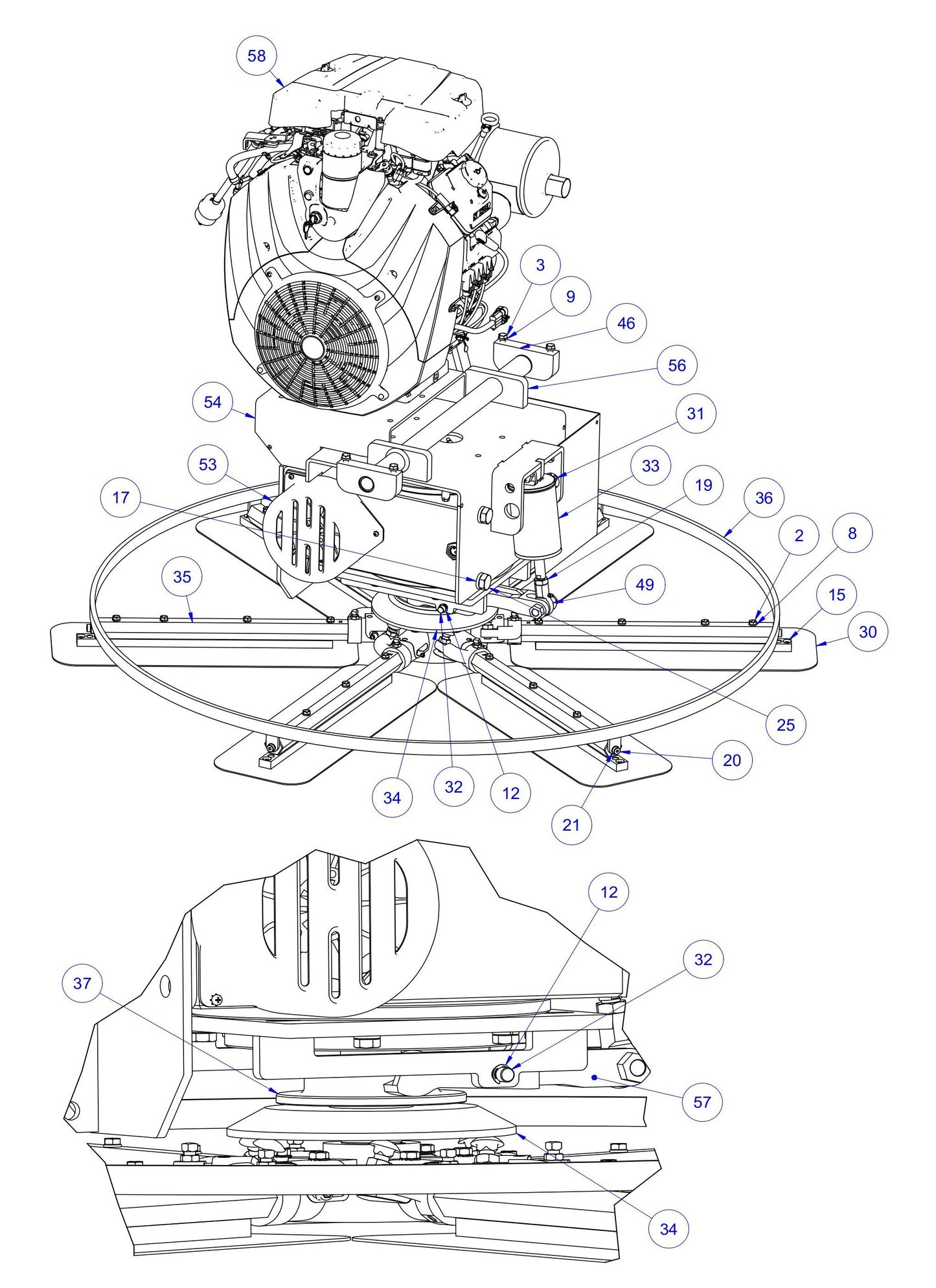 HP205 (Pre-2025) LH Rotor Module Assembly-1 Parts by Allen Engineering