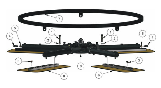 HDX605 (5-Boss) Lower Rotor (Left Hand) Assembly Parts