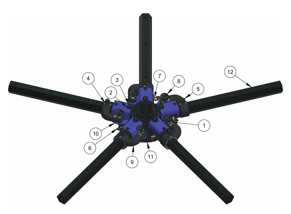 HDX605 (5-Boss) Spider (Left Hand) Assembly Parts