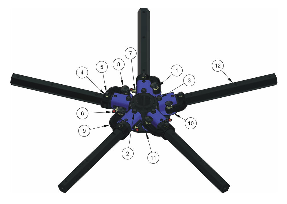 HDX605 (5-Boss) Spider (Right Hand) Assembly Parts