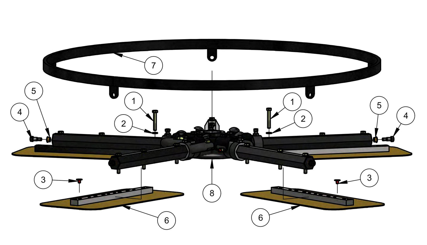 MSP475 Lower Rotor Assembly-Left Hand Parts by Allen Engineering