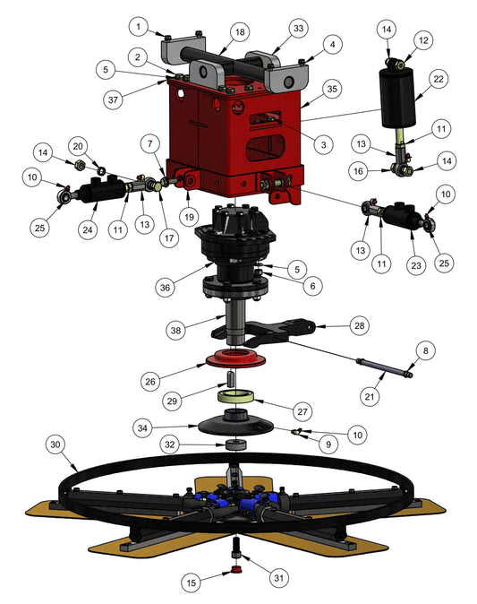 HDX600 (5-Boss) Rotor Assembly (Left Hand) Parts By Allen Engineering