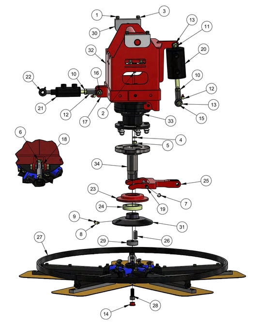 HDX600 (5-Boss) Rotor Assembly (Right Hand) Parts By Allen Engineering