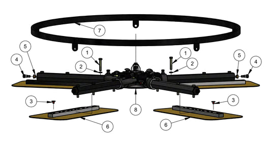 HDX600 (5-Boss) Lower Rotor (Left Hand) Assembly Parts By Allen Engineering