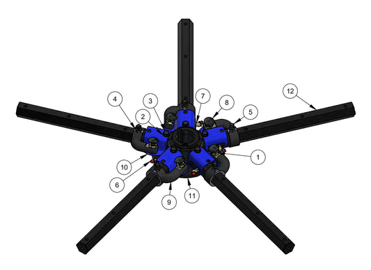 HDX600 (5-Boss) Spider Assembly (Left Hand) Parts By Allen Engineering