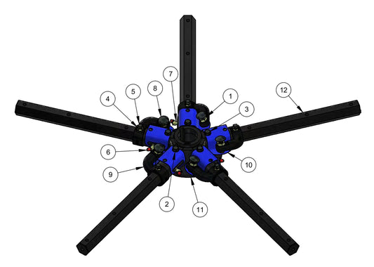HDX600 (5-Boss) Spider Assembly (Right Hand) Parts By Allen Engineering