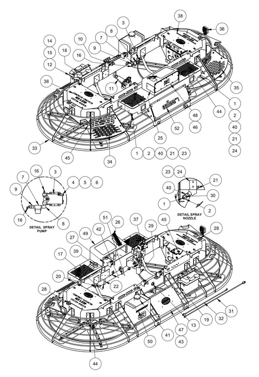 HDX780 Main Frame Assembly-Normal Rotation Parts