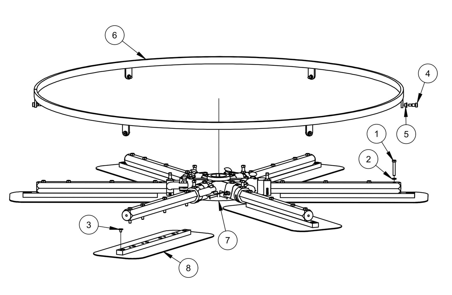 HDX780 Lower Rotor Assembly (right Hand) Parts by Allen Engineering
