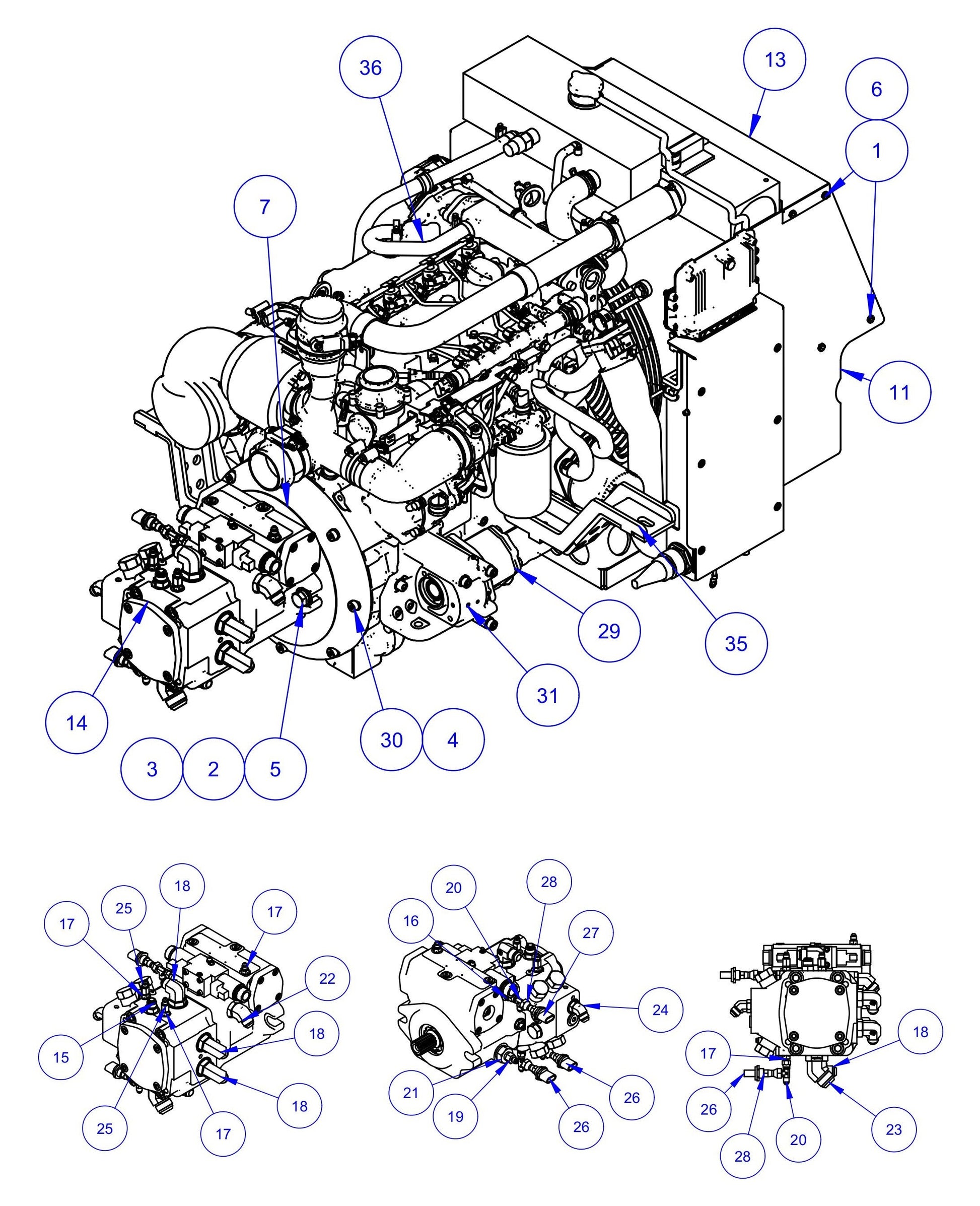 HDX780 Engine Assembly-1 Parts by Allen Engineering