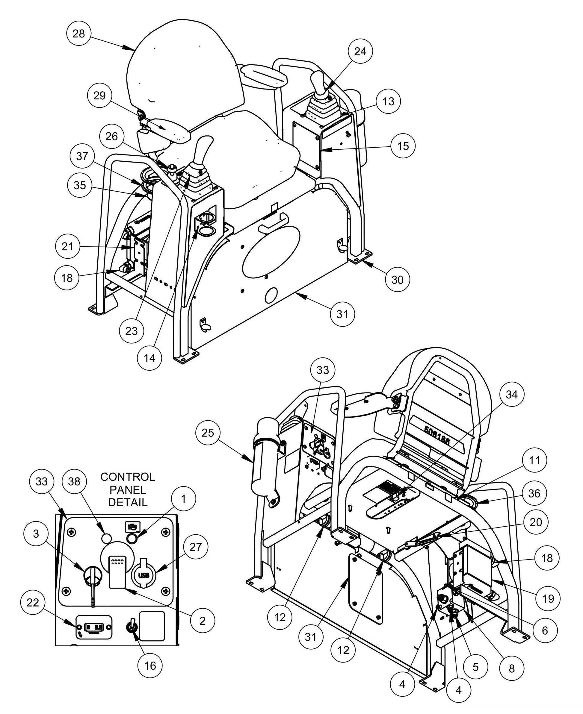 RP245 Seat Frame Assembly Parts by Allen Engineering