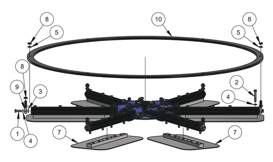 HDX605 (6-Boss) Lower Rotor (Right Hand) Assembly Parts