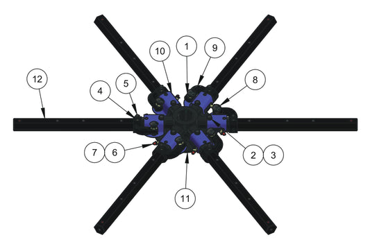 HDX605 (6-Boss) Spider (Left Hand) Assembly Parts