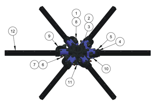 HDX605 (6-Boss) Spider (Right Hand) Assembly Parts
