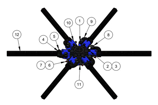 HDX600 (6-Boss) Spider (Left Hand) Assembly Parts