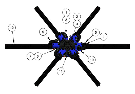 HDX600 (6-Boss) Spider (Right Hand) Assembly Parts