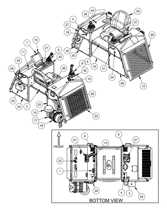 HDX600 (6-Boss) Seat Frame Assembly Parts