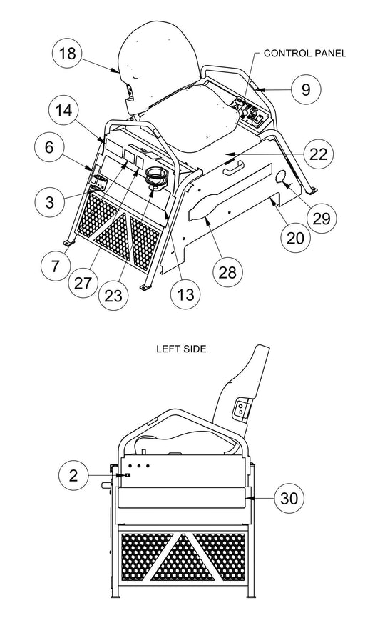 MSP445 Seat Frame Assembly-1 Parts by Allen Engineering