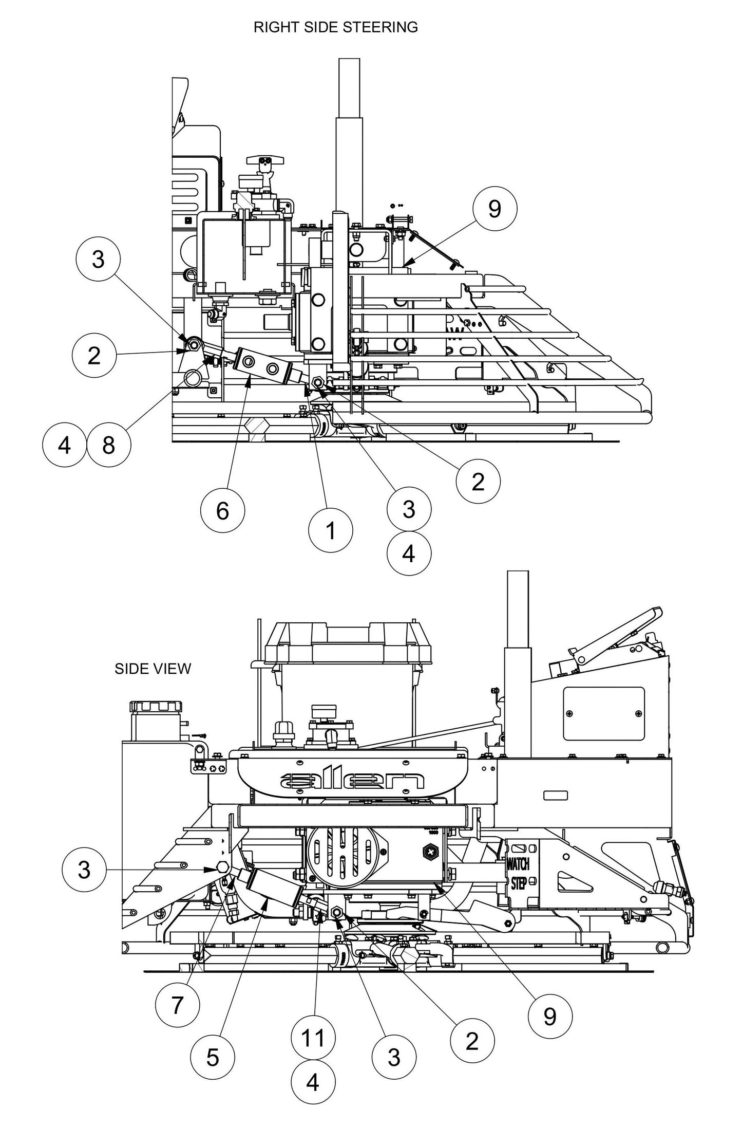 MSP455 Right Side Steering System Assembly Parts by Allen Engineering