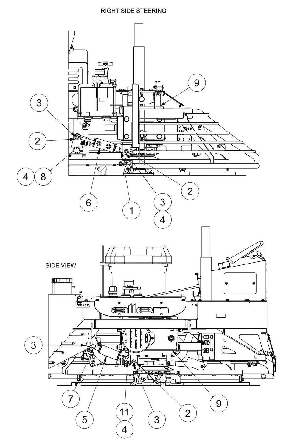 MSP455 Right Side Steering System Assembly Parts by Allen Engineering
