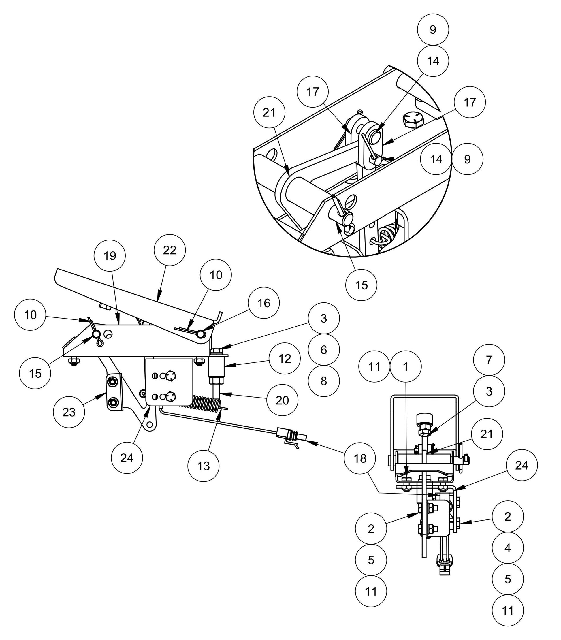 MSP455 Throttle Pedal and Kill Switch Assembly Parts