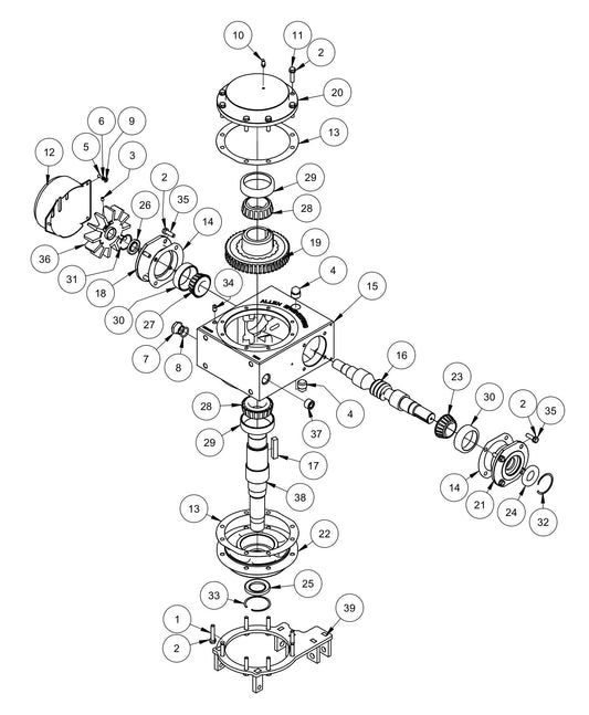 MSP455 Right Hand Gearbox Assembly Parts