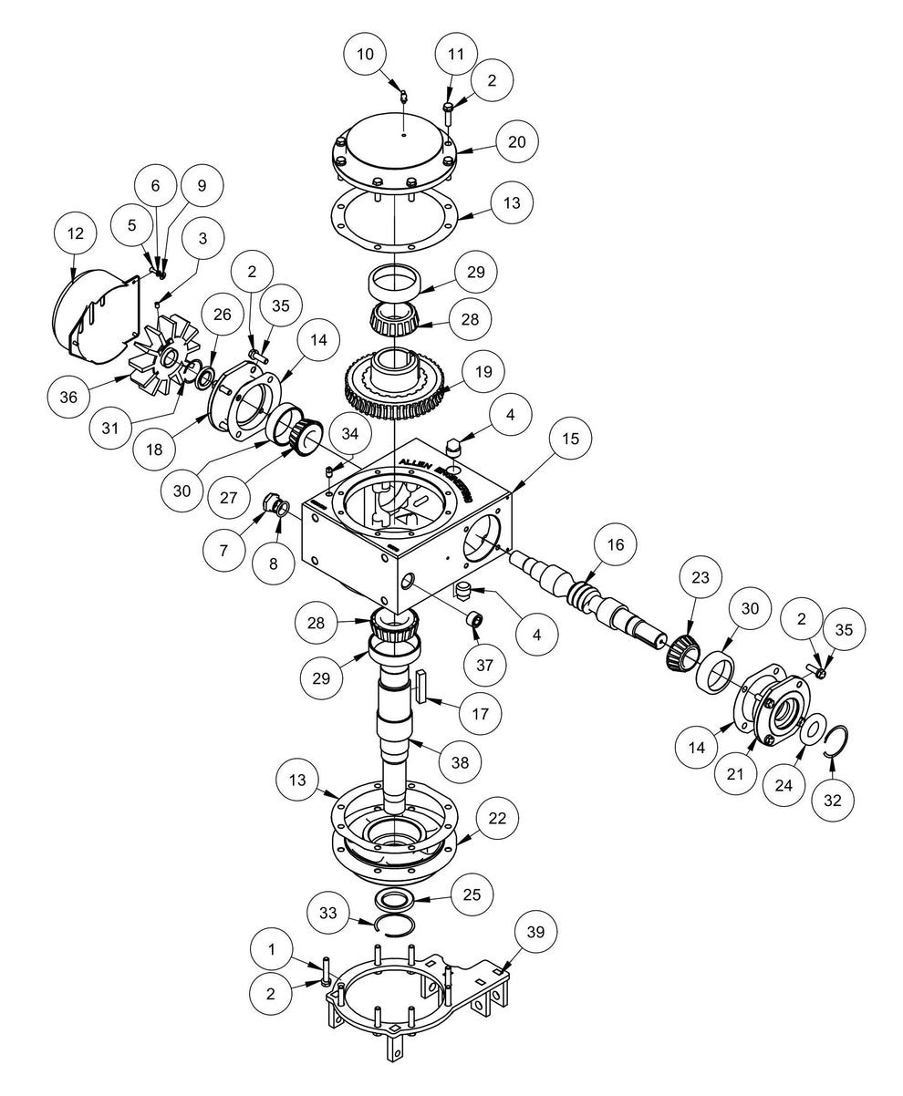 MSP455 Right Hand Gearbox Assembly Parts