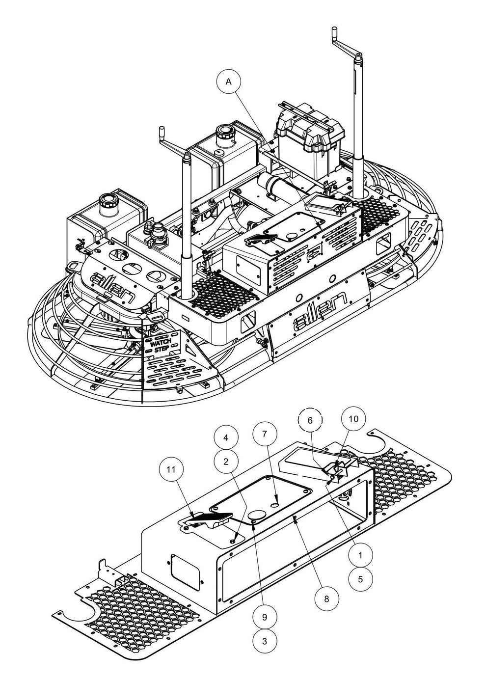 MSP455 Front Deck Assembly w/ Vanguard Engine Assembly Parts