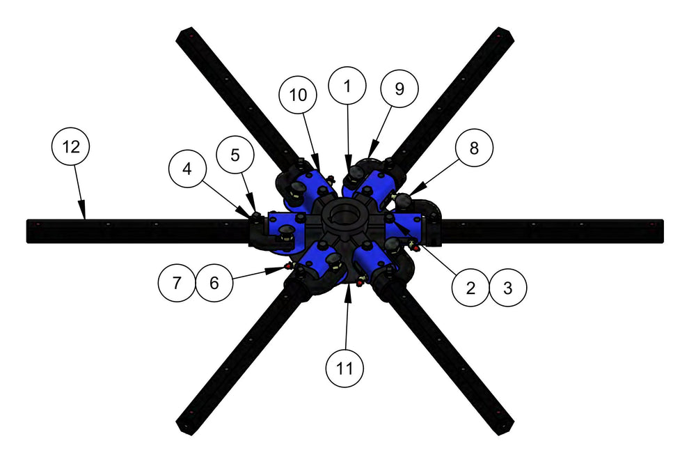 HDX615 Spider (Left Hand) Assembly Parts