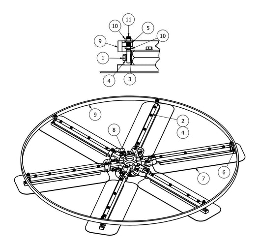 HDX705 Lower Spider (Right Hand) Assembly Parts