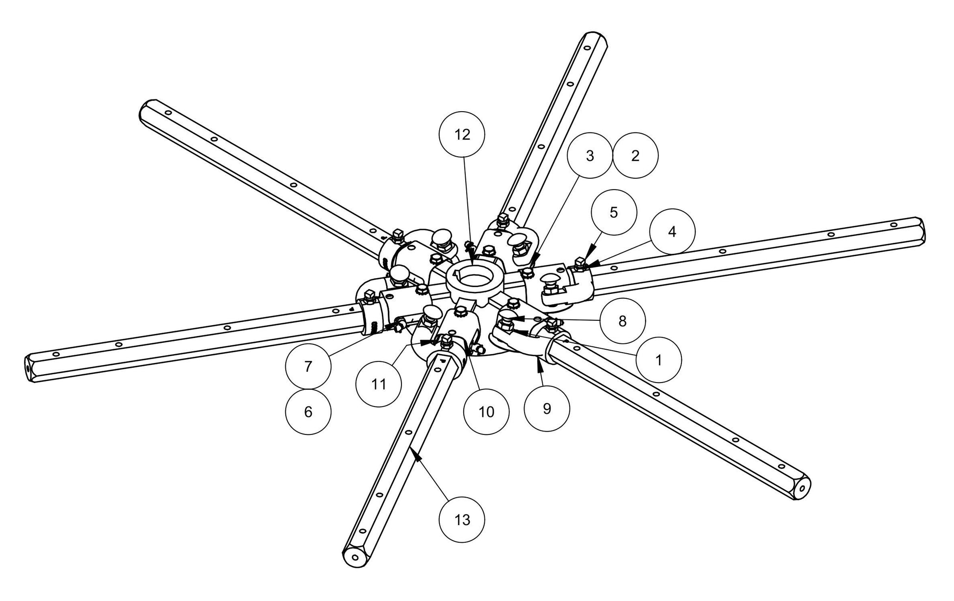 HDX705 Spider (Right Hand) Assembly Parts