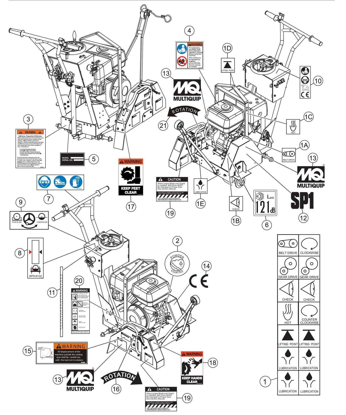 SP118 Nameplate And Decals Assembly Parts