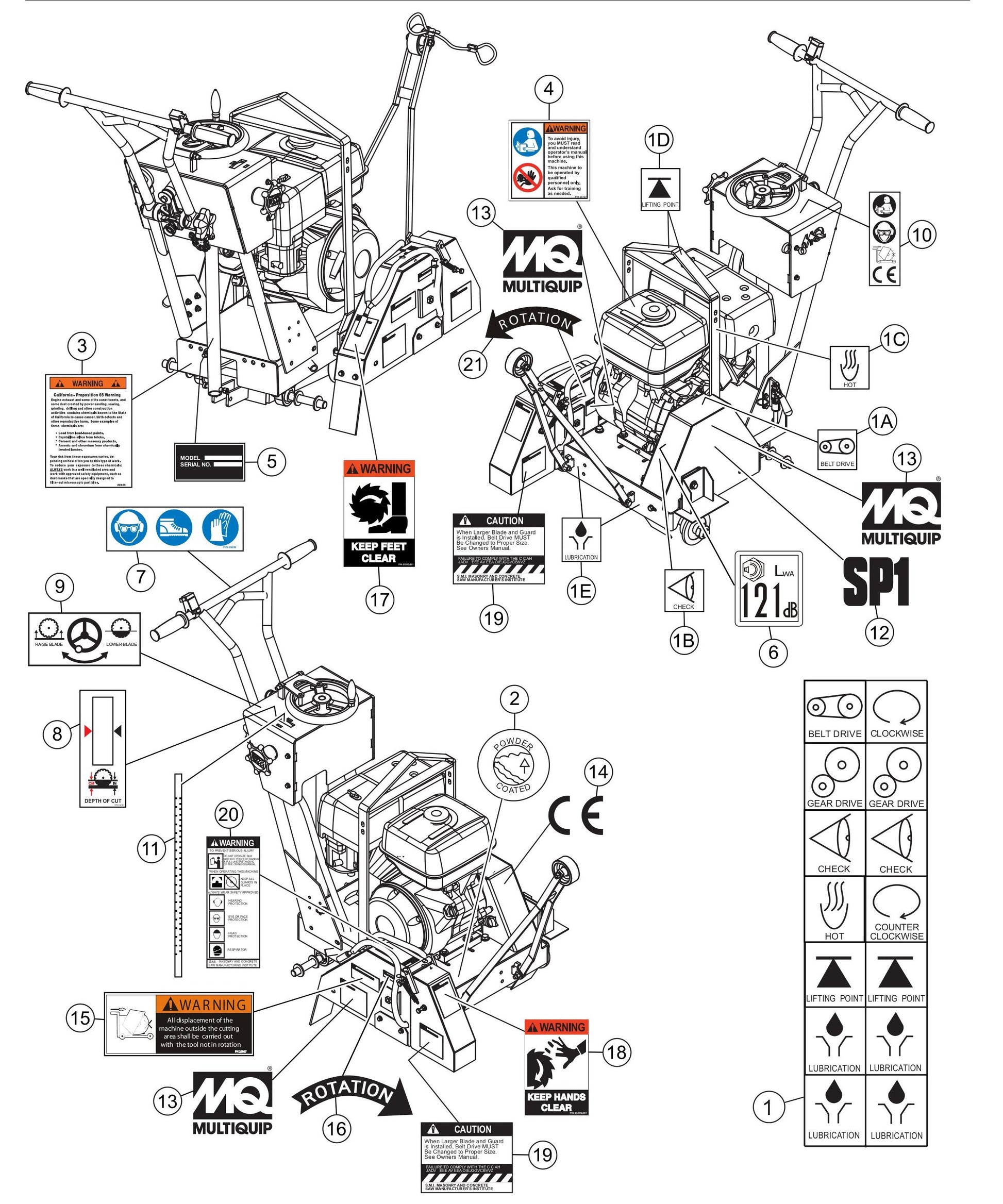 SP118 Nameplate And Decals Assembly Parts