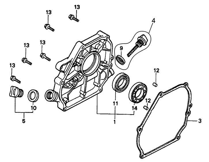 Honda GX160K1QXC9 — Crankcase Cover Assembly Parts- MP115E, MP120E, MP1H 1.5 HP 1Ø ELECTRIC MOTOR, 2.0 HP 1Ø ELECTRIC MOTOR, 4.8 HP HONDA GASOLINE ENGINE