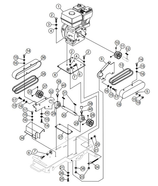 Engine Honda 4.8 H.P. Assembly Parts- MP115E, MP120E, MP1H 1.5 HP 1Ø ELECTRIC MOTOR, 2.0 HP 1Ø ELECTRIC MOTOR, 4.8 HP HONDA GASOLINE ENGINE