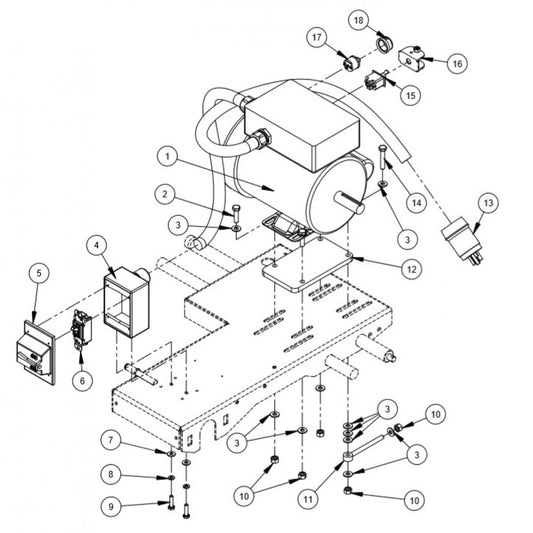 CC500 MXL2 1.5 HP-1 Phase Electric Motor Mount Assembly Parts
