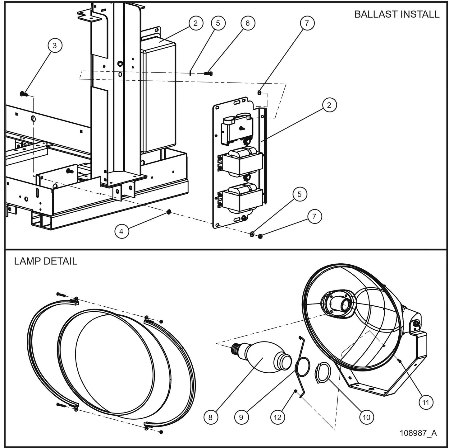 V Series Night-Lite Pro II 1000W Lamps with 50Hz 120V Ballast Boxes Parts By Allmand