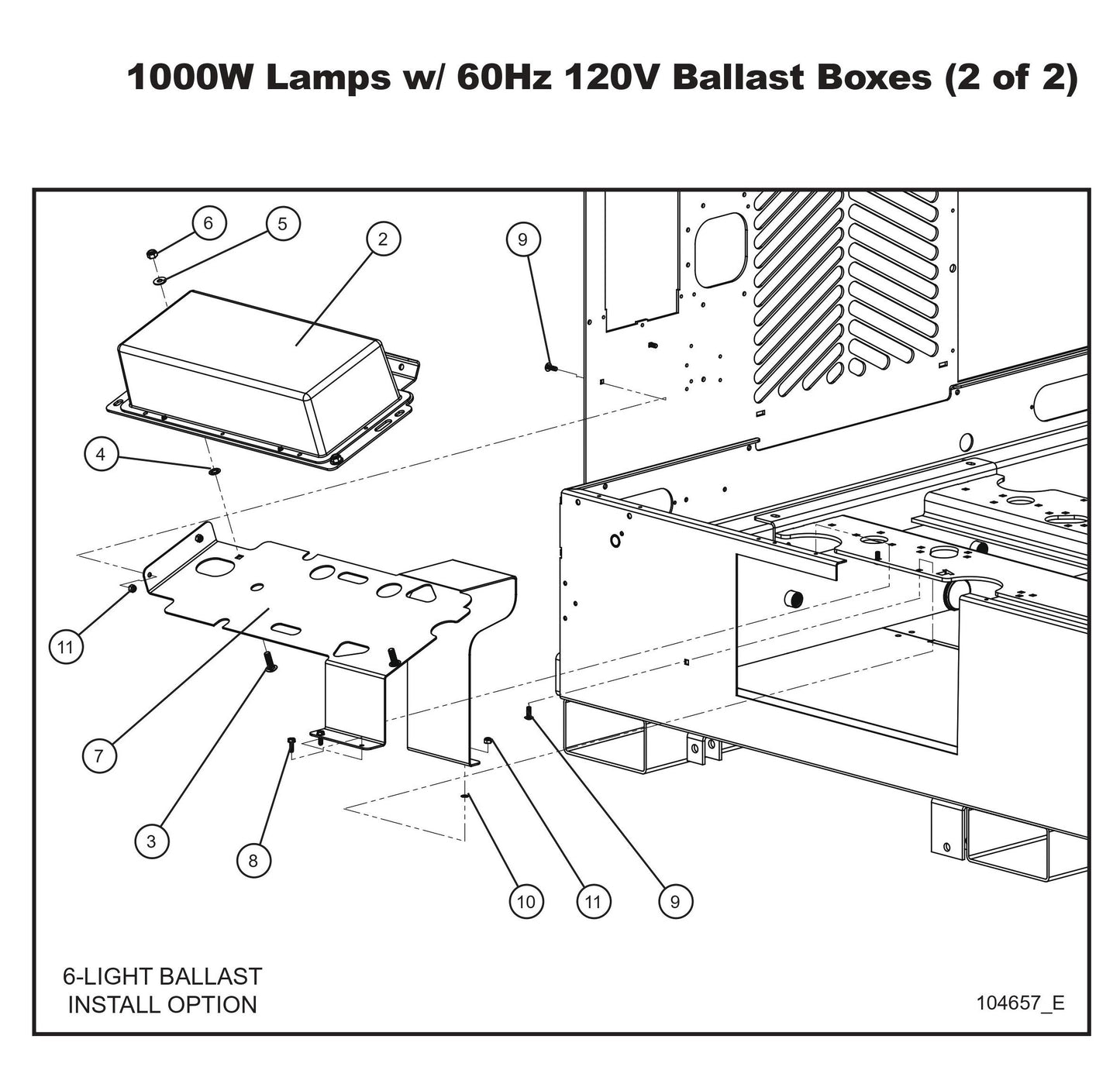 1000W Lamps w/ 60Hz 120V Ballast Boxes 2 Parts By Allmand