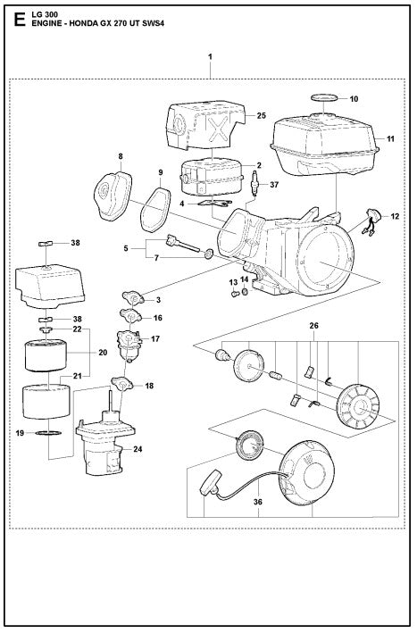 Engine - Honda Assembly Parts For LG 300 By Husqvarna