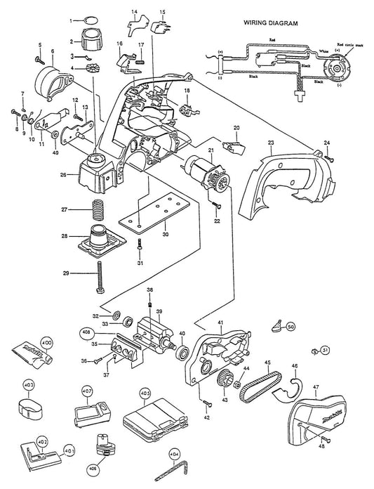 1051DWD Cordless Planer Parts By Makita