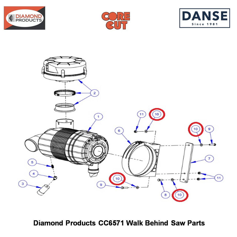 5/16" Flat Washer Sae (11/16"OD) 2900022 Fits Core Cut CC6571 Walk Behind Saw By Diamond Products