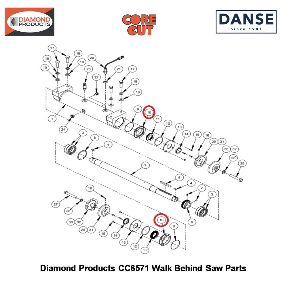 Cassette Seal 45MM 2503878 Fits Core Cut CC6571 Walk Behind Saw By Diamond Products