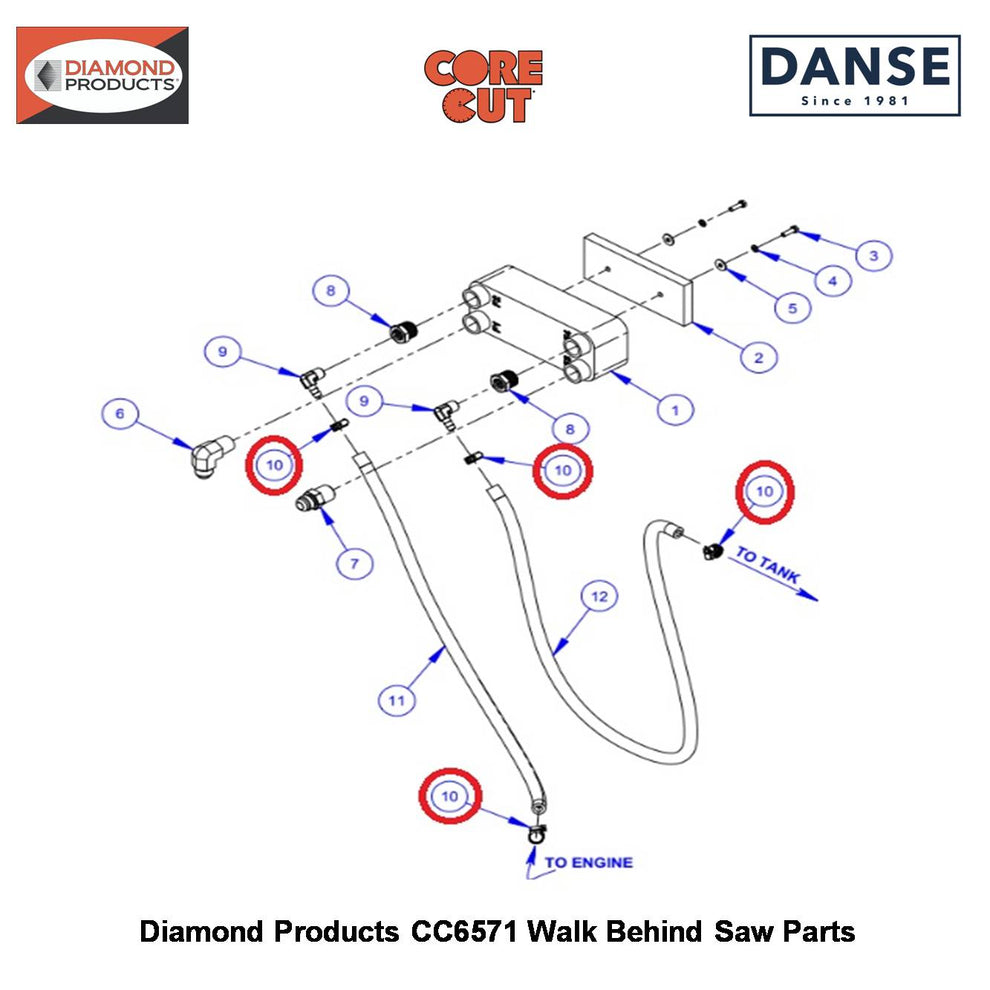 Hose Clamp #4 (5/16"BAND) 3200062 Fits Core Cut CC6571 Walk Behind Saw By Diamond Products