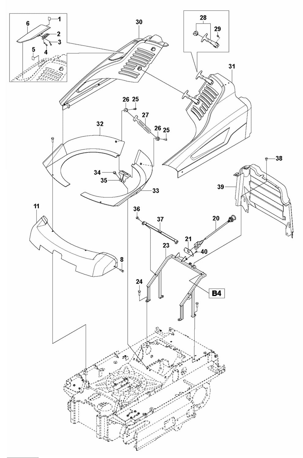 DXR 145 Cover Assembly Parts