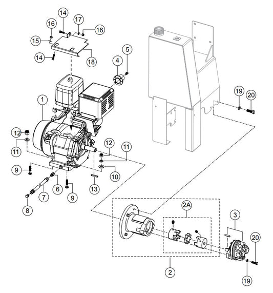 Engine Assembly Parts- PRO12/PRO12E51, PRO12E53/PRO12E53-460V HONDA GX390RT2-QNB2 GASOLINE ENGINE/ TECO WESTINGHOUSE 5HP ELECTRIC MOTOR