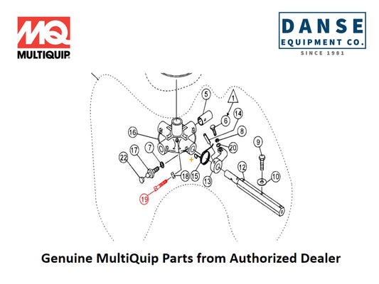 1167 A, 12097 SCREW, SQHS 3/8-16X1-3/4 CONE GRD 8 PT'D; USE 12097 For Epoxy-Series Whiteman Walk-Behind Power Trowels By Multiquip