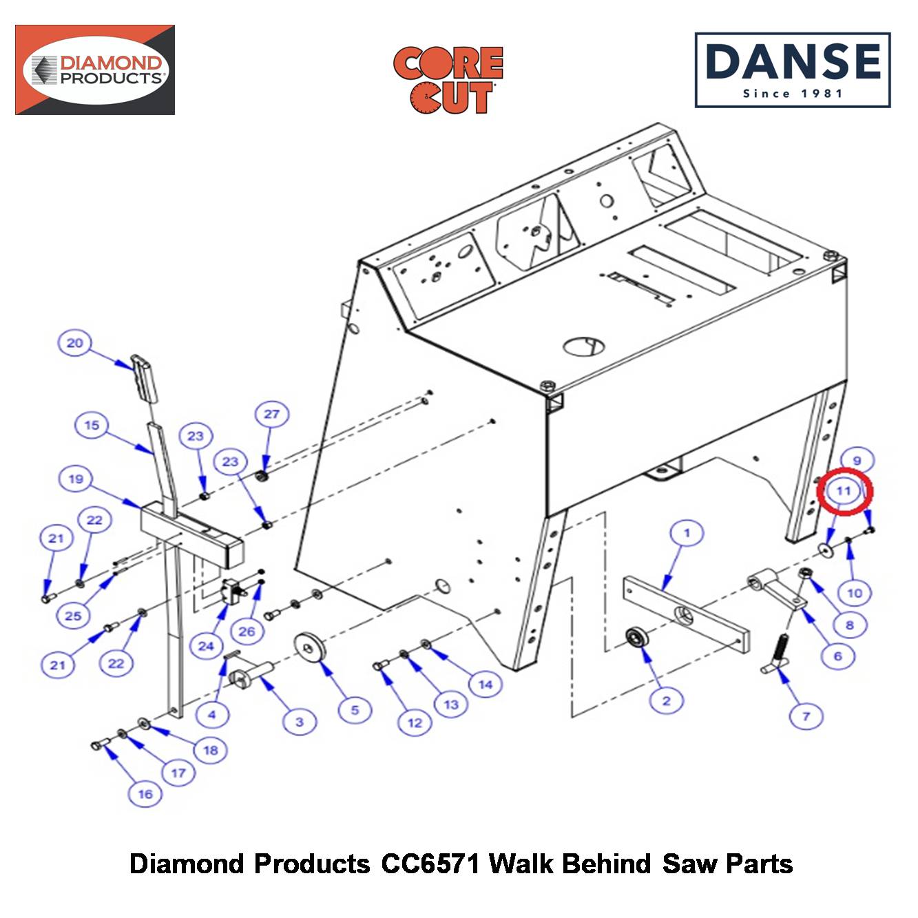 1/4"X1-1/4" Fender Washer 2900083 Fits Core Cut CC6571 Walk Behind Saw By Diamond Products