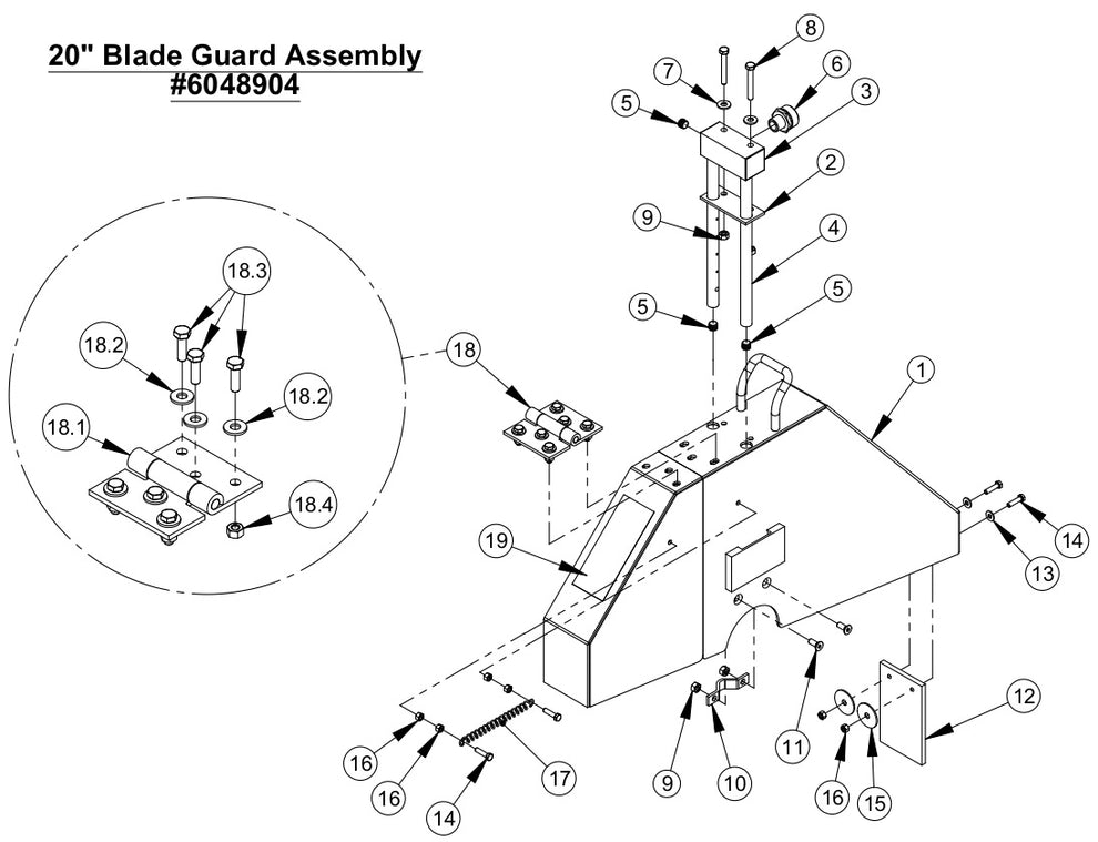 CC1507E 20" Blade Guard Assembly 