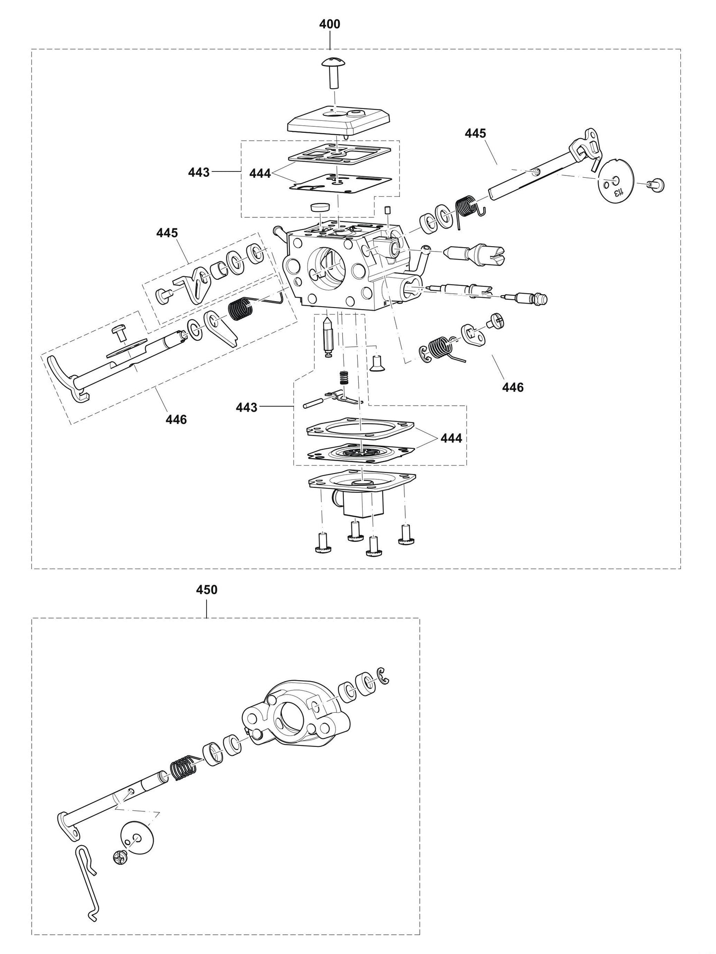 EK6101, PC-6114 Carburetor Assembly Parts