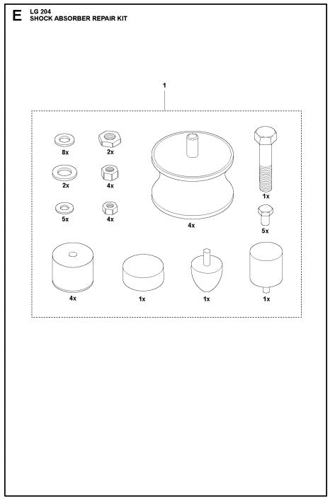 Shock Absorber Repair Kit Assembly Parts For LG 204 Petrol By Husqvarna