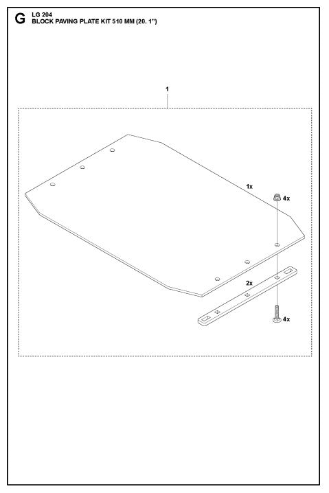 Block Paving Plate Kit 510 MM (20.1") Assembly Parts For LG 204 Petrol By Husqvarna